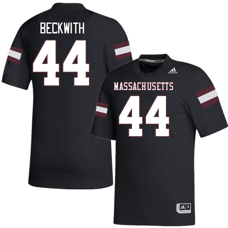 Massachusetts Minutemen #44 Aaron Beckwith College Football Jerseys Stitched-Black